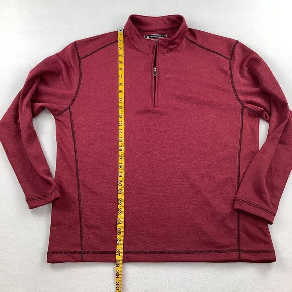 Pebble Beach Men’s Medium Performance 1/4 Zip Pullover Long Sleeve Burgundy Golf - Picture 6 of 16